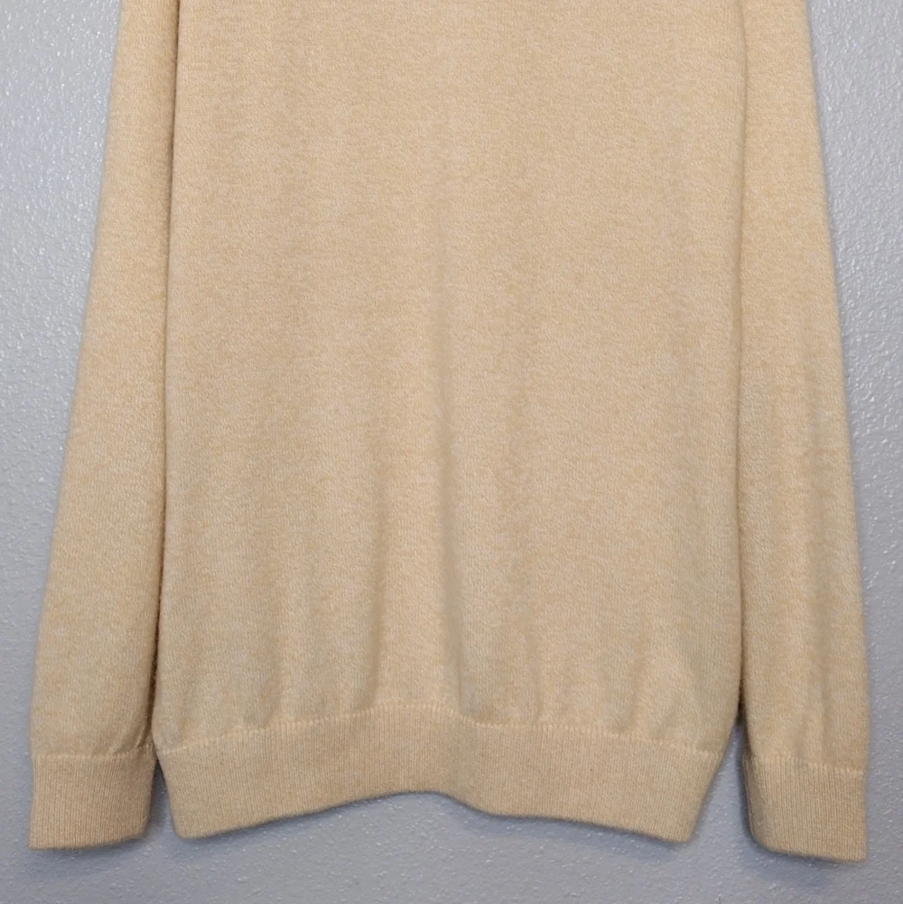 Saks Fifth Avenue Cashmere Cotton Pullover Quarter Zip Long Sleeve Sweater Sz L
